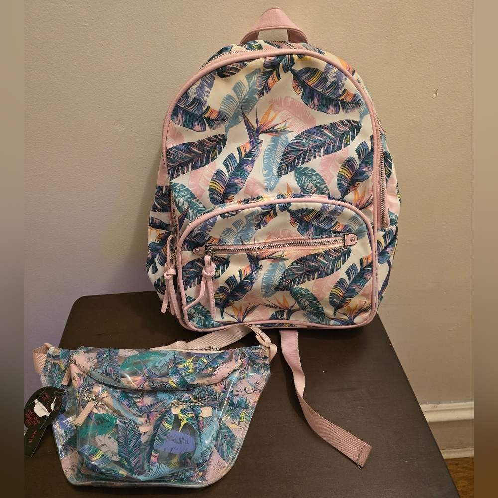 Bookbag and fanny pack set.